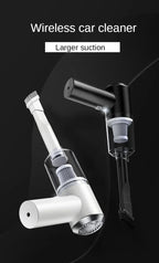 Wireless car vacuum cleaner with larger suction, white and black models with brush attachments