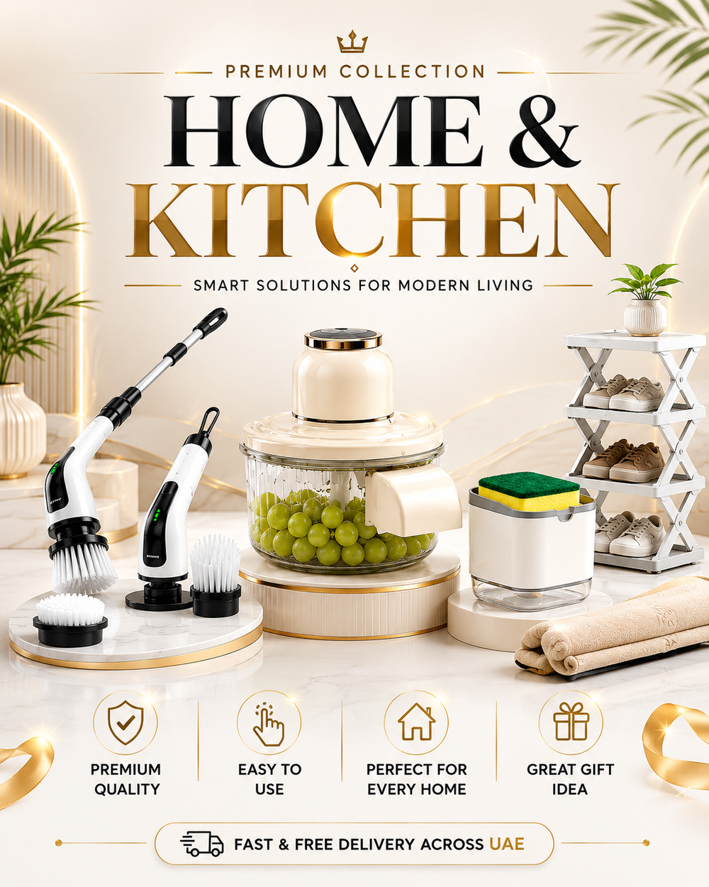 Premium home and kitchen gadgets for modern living, including smart cleaners and food processors
