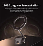 1080-degree rotating mirror with damping double shaft design for ultra-wide angle adjustment