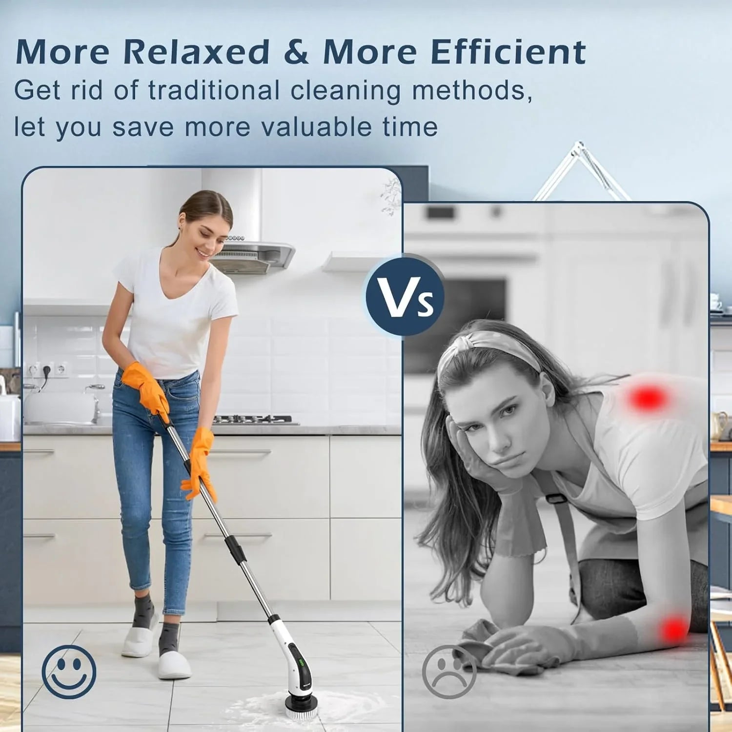 Efficient floor cleaning with ergonomic mop vs traditional scrubbing