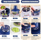 Step-by-step guide for using and installing a fruit peeler with storage bowl and automatic peeling function