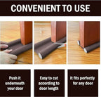 Door draft stopper easy to cut and fit under any door for convenience